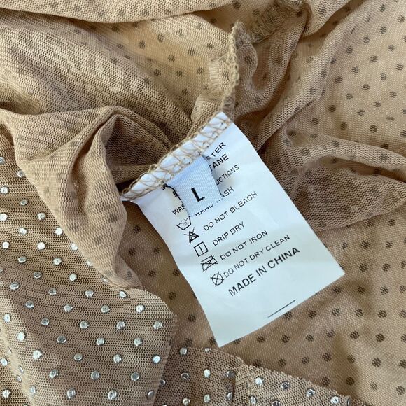 Semi-Sheer Long sleeved Top Slim silver‎ dots - Picture 6 of 9